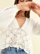WHITE SHIRT WITH OPENWORK DETAILS