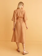 LINEN MIDI DRESS
