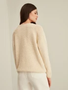 BEIGE OPENWORK SWEATER