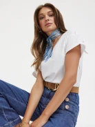 White loose blouse with tie at the back