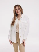 Shirt jacket in beige color