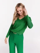 Green sweater with a heart neckline