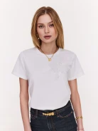 Classic white blouse with short sleeves