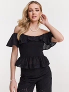 Elegant blouse with decorative inserts