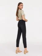 Black washed straight cut denim pants