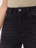 Black washed straight cut denim pants