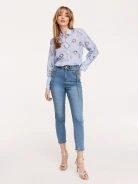 Light denim high-waisted jean tube tops