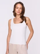 White sleeveless blouse