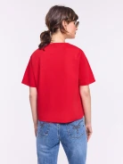 Bawełniany czerwony T-shirt