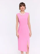 Pink sleeveless midi dress