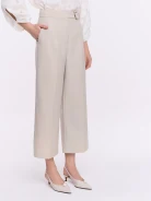 Beige high-waisted culottes