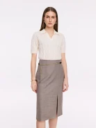 Taupe pencil skirt