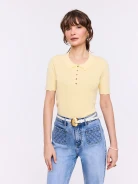 Light yellow short-sleeved sweater