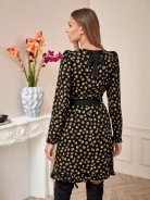 PATTERNED DRESS BEFORE THE KNEE