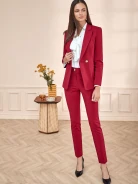 BURGUNDY JACKET WITH GOLD BUTTONS