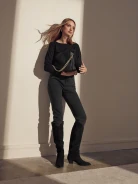 Black blouse with cut-out detail on the back