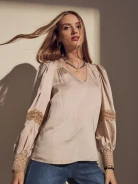 Victorian-style satin blouse