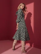 MIDI DRESS WITH FLORAL PATTERN