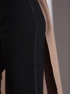 BLACK PANTS WITH SHINY LEOPARD STRIPES
