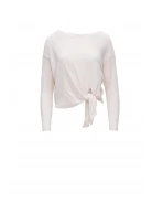 BEIGE SWEATER WITH BINDING