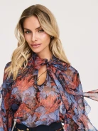 Airy blouse with floral pattern