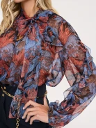 Airy blouse with floral pattern