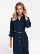 Long navy blue viscose dress