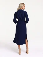 Long navy blue viscose dress