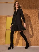 Short black dress with ruffle