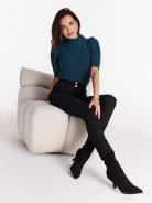 Fitted black high-waisted pants