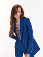 Cobalt one-button jacket