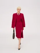 Elegant red dress with ruffles