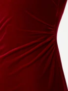 Velour dress with ruffles