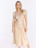 Midi dress with envelope neckline