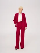 Red single-button suit jacket