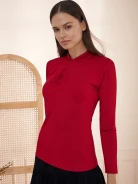 RASPBERRY BLOUSE WITH TIES