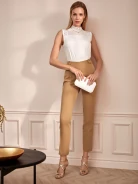 LIGHT BROWN HIGH-WAISTED PANTS