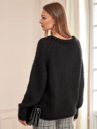 BLACK MOHAIR SWEATER