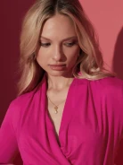 PINK BLOUSE WITH ENVELOPE NECKLINE