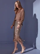 SEQUIN LONG SLEEVE BLOUSE