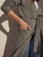 LONG TIED CARDIGAN