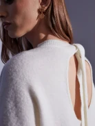 SWEATER WITH BACK NECKLINE IN WOOL
