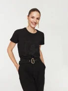Black T-shirt with applique