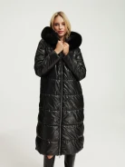 Black quilted coat
