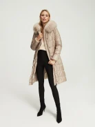 Beige quilted coat