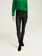 Black waxed pants