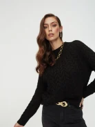 Black plaited sweater