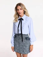 Blue jabot shirt