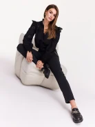 Denim black high-waisted pants