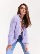 Lavender cardigan with thick weave